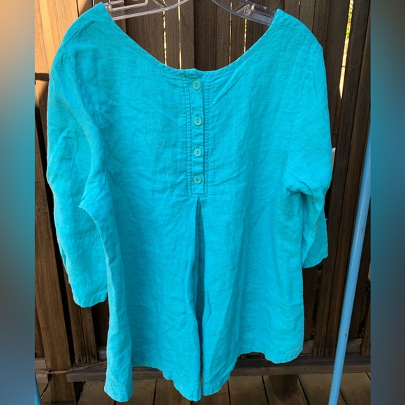 Flax Linen Backup Tunic Top Size M Back Up Blouse - Picture 5 of 9